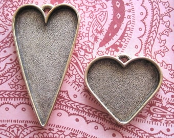 Nunn Design Heart Pendant Bezel Frame: Silver, Gold, or Copper