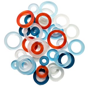 Recycled Glass Circles Sea Glass Rings for Pendants, Earrings - Choose from 4 sizes
