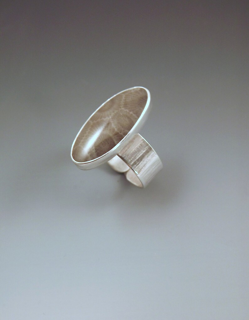 Fossil Jewelry Petoskey Ring Michigan Made Michigan Petoskey Stone Silver Ring