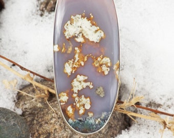 Purple Moss Agate Ring- Sterling Silver Ring- Rare Gemstone- Boho Chic- RedPaw Statement Ring- Purple Ring