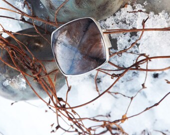 Chiastolite Ring- Super Unique Gem- Rustic Chic- One of a Kind- Sterling Silver Ring