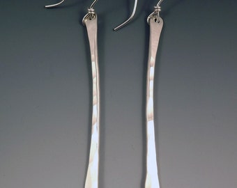 Hammered Sterling Silver-Simple and Elegant- Drop Earrings