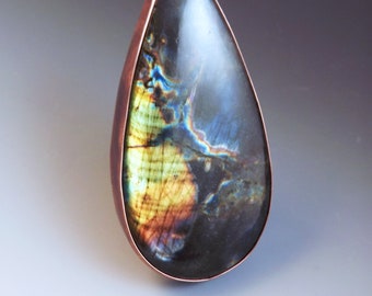 Labradorite Ring- Statement Ring- Spectrolite Copper Ring