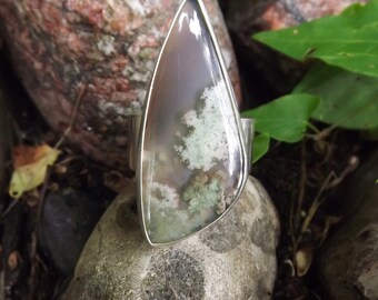 Purple Moss Agate Ring- Sterling Silver Ring