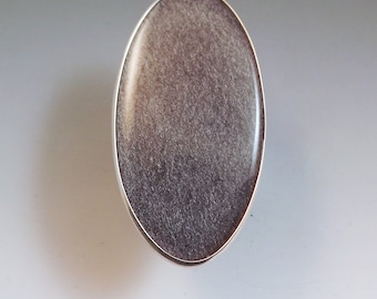 Silver Sheen Obsidian Ring- Protective Stone- Shields Negativity- Silver Statement Ring