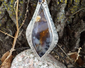 Amethyst Sage Mixed Metal Necklace- Tanzanite- Sterling Silver Necklace