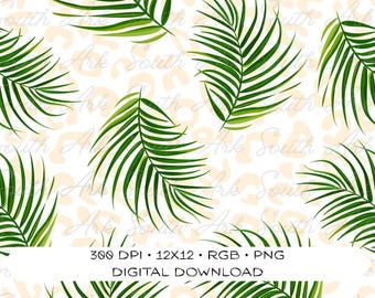 Leopard Seamless | Summer Palm Digital Design | Trendy Leopard Summerl | Palm Fabric Design | 300 DPI
