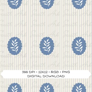 Neutral Blue Coquette Seamless | Old Money Coordinate | Gender Neutral Pattern | Cottagecore Seamless | Grannycore Seamless File | 300 DPI