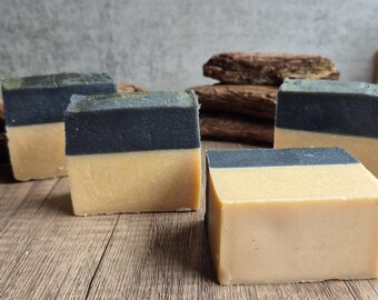 French Pink Clay and Charcoal Soap with Shea Butter, Cotton Candy Scented, 5 - 6 oz