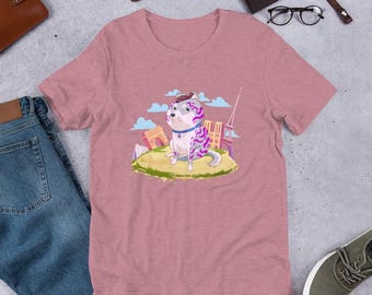 Grappig Crazy Dog-T-shirt 433 | Uniseks Bella Canvas 3001