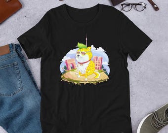 Grappig Crazy Dog-T-shirt 448 | Uniseks Bella Canvas 3001