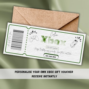 XBox Geschenkgutschein Vorlage, Gamer Geschenk: Bearbeitbare Gaming Geschenkkarte (Digitaler Download)