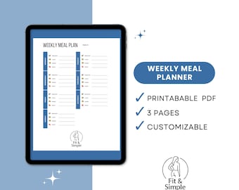Weekly Meal Planner /  Printable PDF