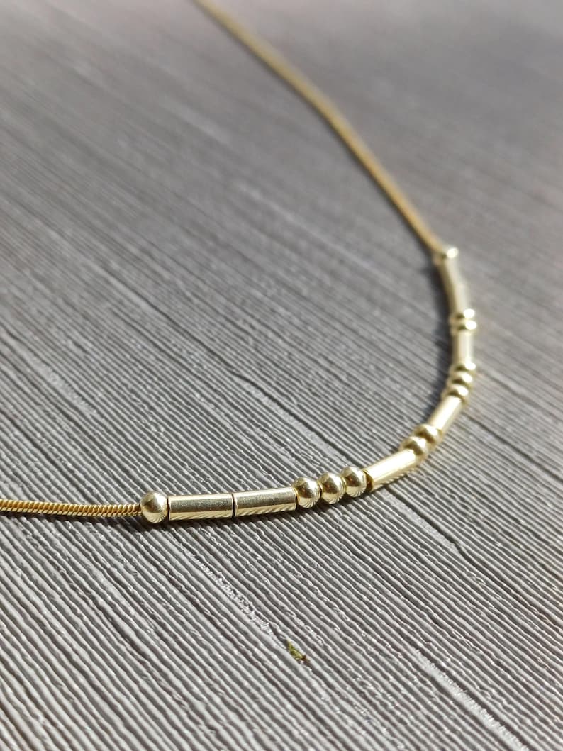 14K Gold Custom Morse Code Necklace | Secret Message Jewelry ...