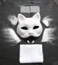 Fully DIY Therian Cat Mask Kit Plain White Blank Base Furry Fangs Eye Mesh Felt