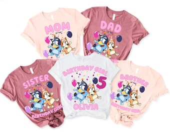 Blue Dog Birthday Shirt: Custom Family Matching Tees,