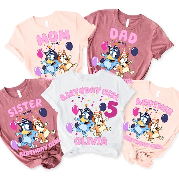 Blue Dog Birthday Shirt: Custom Family Matching Tees,