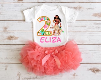 Custom Moana Birthday Shirt, Personalized Disney Princess Tee