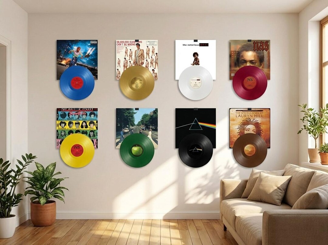 Vinyl Record Wall Mount LP Holder, 3D Printed Bioplastic Display Stand ...