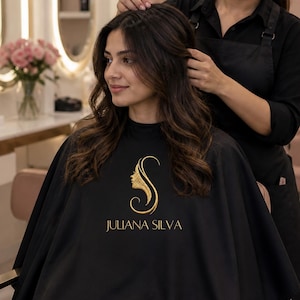 Personalized Barber Cape With Embroidery or Printed Logo, Waterproof Apron For Salon and Hairstylist, Unique Hairdresser Gift