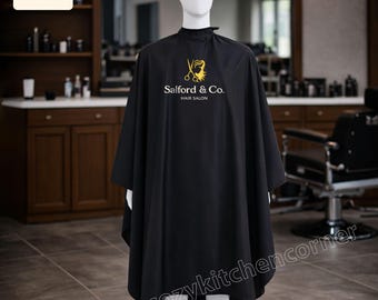 Personalisierte bestickte Friseurschürze, benutzerdefinierte wasserdichte Friseurschürze, Salonschürze / Umhang, Friseurumhang, Friseurgeschenke, Friseurgeschenke