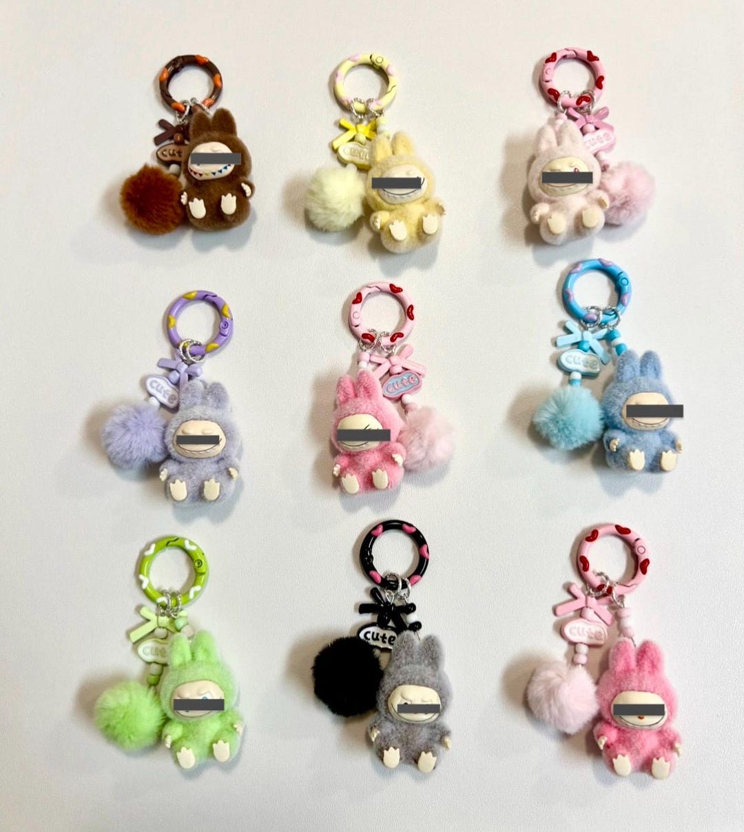 Monster Bunny Charm Keychain, Bubu Inspired Mini Monster, Christmas Gifts, Kids Party Favors