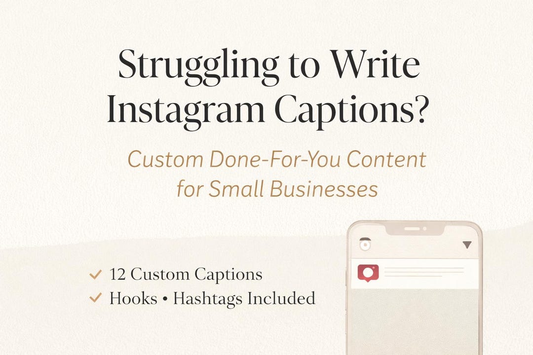 Custom Caption Card Custom Instagram Caption Writing for Small Businesses | 12 Done-for-you ...