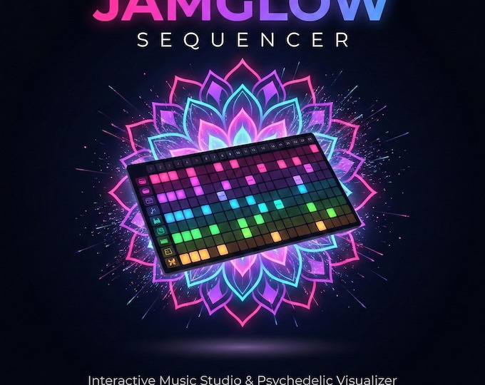 Featured listing image: Jamglow - Interactive Music Beat Maker with Psychedelic Visuals (Digital Download)