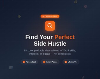 Personalized Side Hustle Idea Toolkit | Skills-Based Business Finder (Instant Download