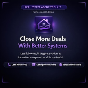 Real Estate Agent Business AI Toolkit | Lead Follow-Up + Listing Management + Transaction Tracker | Instant Download