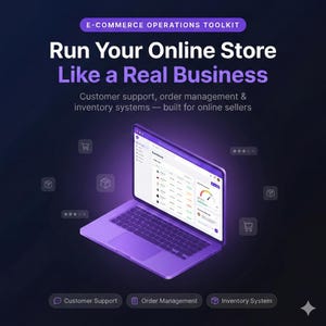 E-commerce Operations Toolkit for Online Sellers | Customer Support + Order Management + Inventory System | Instant Download