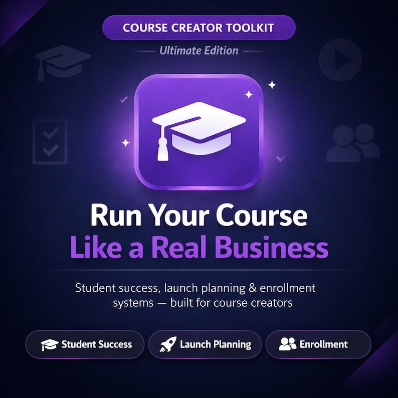 Course Creator Business AI Toolkit | Student Success + Launch Planning + Enrollment Systems | Instant Download image 1