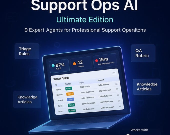 Featured listing image: AI Agents for Small Business – Customer Support Ops: Help Desk & Knowledge Base (ChatGPT)