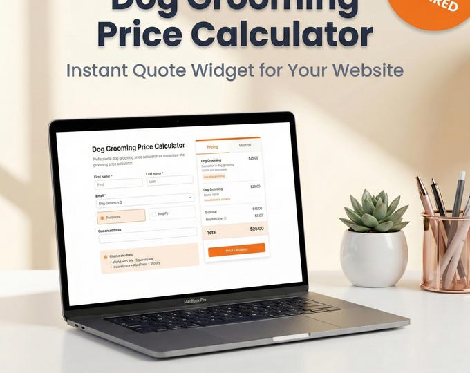 Featured listing image: Dog Grooming Price Calculator Widget | Website Instant Quote Tool