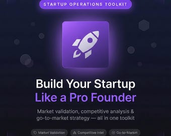 Startup Operations AI Toolkit for Founders | Market Validation + Competitive Analysis + Go-to-Market Strategy | Instant Download
