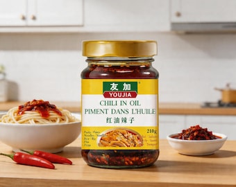 Authentic Sichuan Chili in Oil, Youjia Aromatic Noodle Dip, 210g Glass Jar