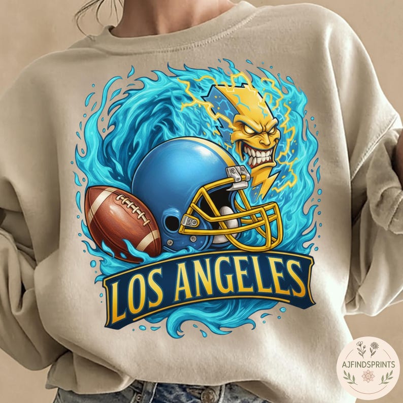 Instant download football clipart set with bold flames and city mascots
