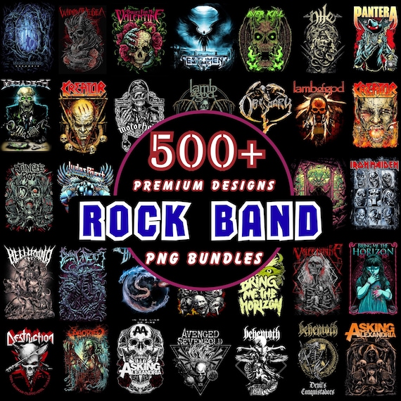 500+ Rock Band T-Shirt Design Bundle PNG | Music Shirt Graphics | Digital Download