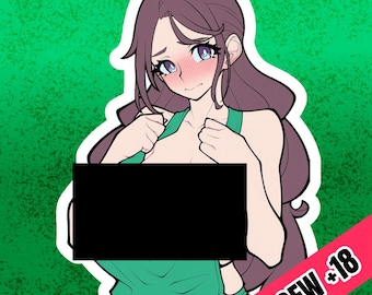 Dieser süße Anime Girl Büste Aufkleber | Kiss-Cut Viny l Aufkleber | NSFW Sticker 3"x4" 4"x6"6"x8" 8"x10"