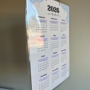 Digital 2026 Calendar PDF A4 – Minimalist Yearly Calendar – Printable ...