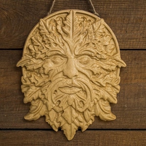 Green Man Wood Carving – Celtic Forest Spirit Wall Art - Etsy