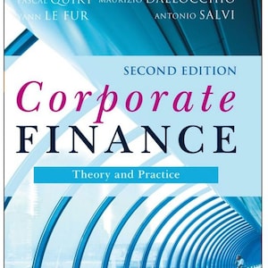 Può includere: Copertina del libro "Corporate Finance: Theory and Practice, Second Edition". Il titolo è in rosa e nero. Lo sfondo mostra un tunnel blu e bianco con una persona alla fine.