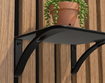 3D Printed Floating Shelf for Acoustic Panels, Minimalist Modern Decor Storage