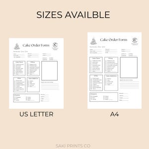 Cake order form template