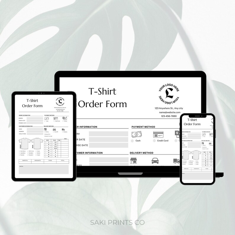 Editable T-shirt Order Form Canva Template (digital Download) - Etsy