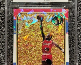 Michael Jordan 23k Gold Red Holo Refractor Signature Series Graded