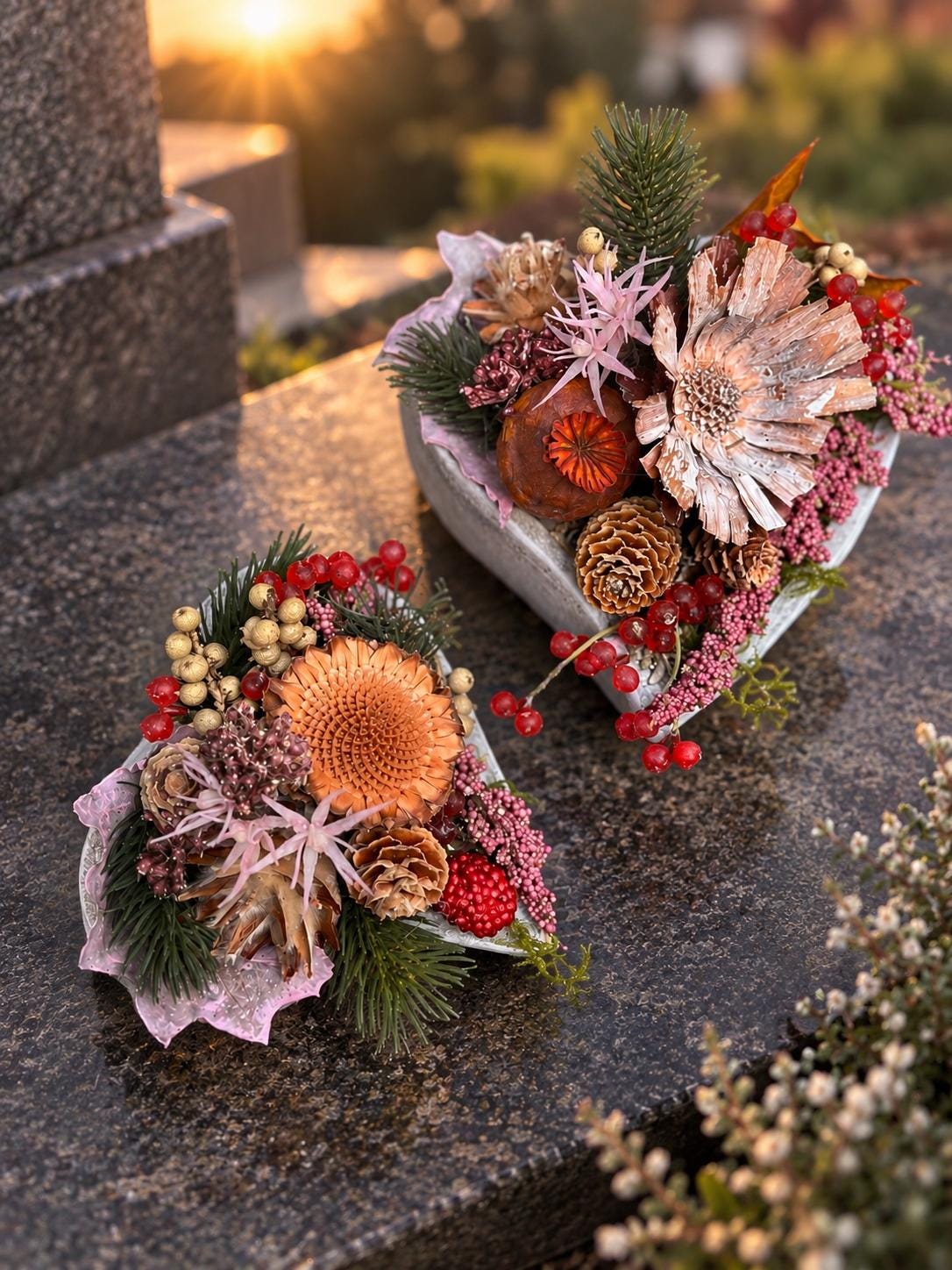Trockenblumen grab