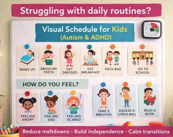 Visual Schedule: Routine Cards for Kids - Autism, ADHD (PDF)
