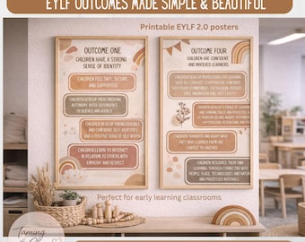 EYLF 2.0 Outcome Posters | Boho Classroom Decor | Early Childhood Learning Outcomes | Educator Display
