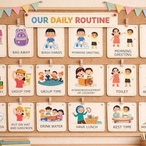 Classroom Daily Routine Cards | Visual Schedule for Early Learning | Preschool, Kinder, ECEC Printable